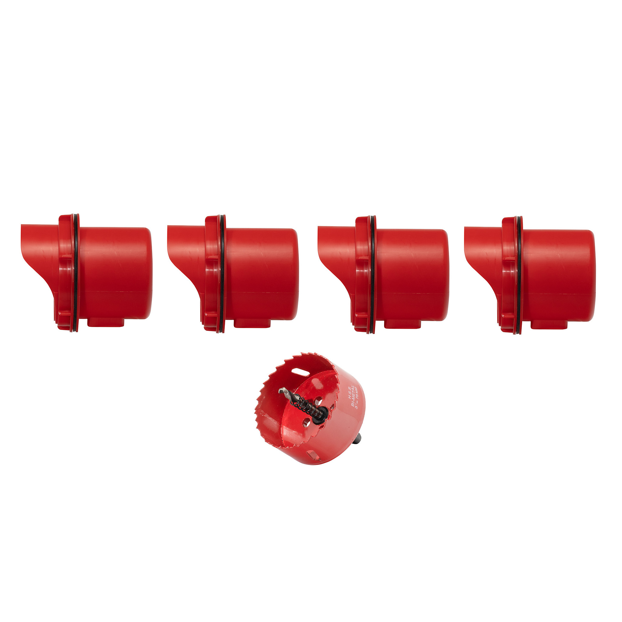 RentACoop, DIY Chick2Chicken Medium Port Feeder x4 with Hole Saw and Built-in Sliding Port Covers, Model# DIY-4MED-HLSW
